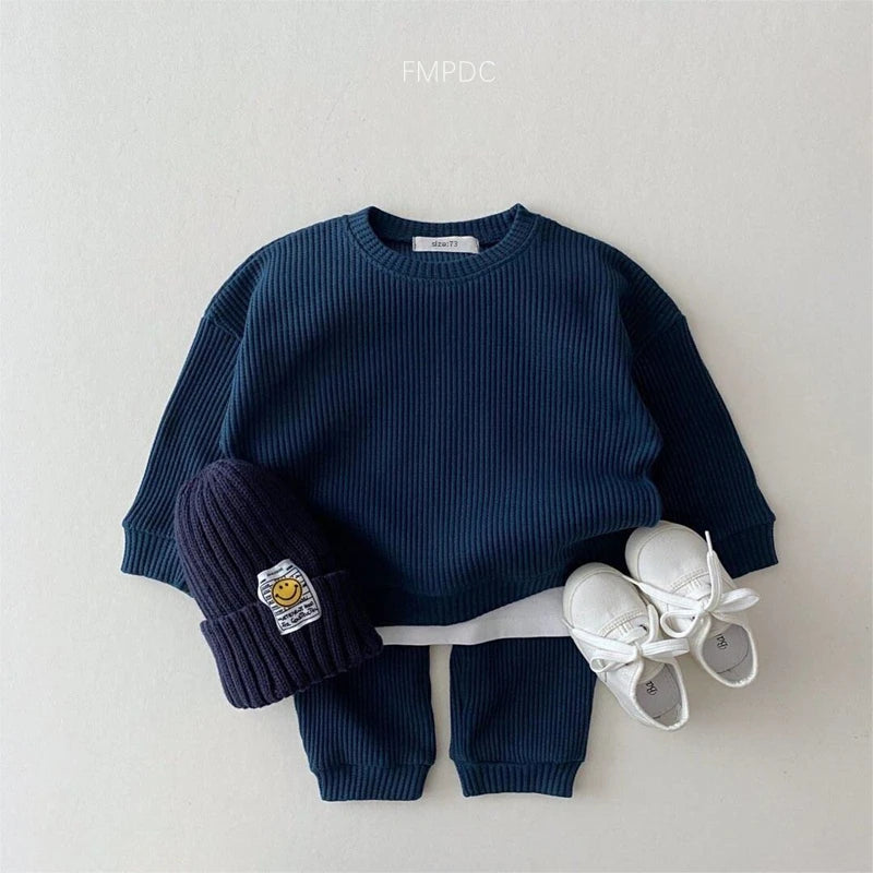 Waffle Top and Jogger Pants Set