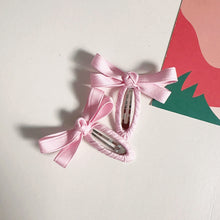 Load image into Gallery viewer, Candy Color Bow Snap Hair Clips (2pcs) - 10 Colors
