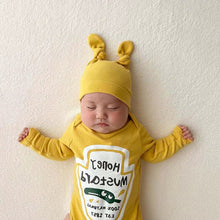 Load image into Gallery viewer, Sweet Honey Mustard Romper and Hat

