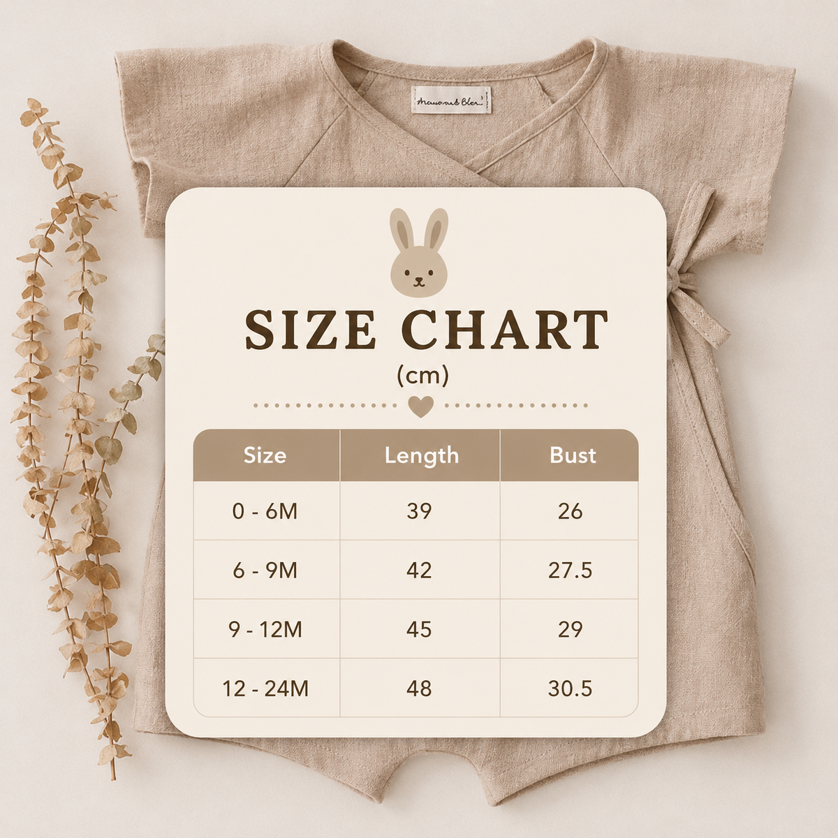 Size Guide - Basic Kimono Romper