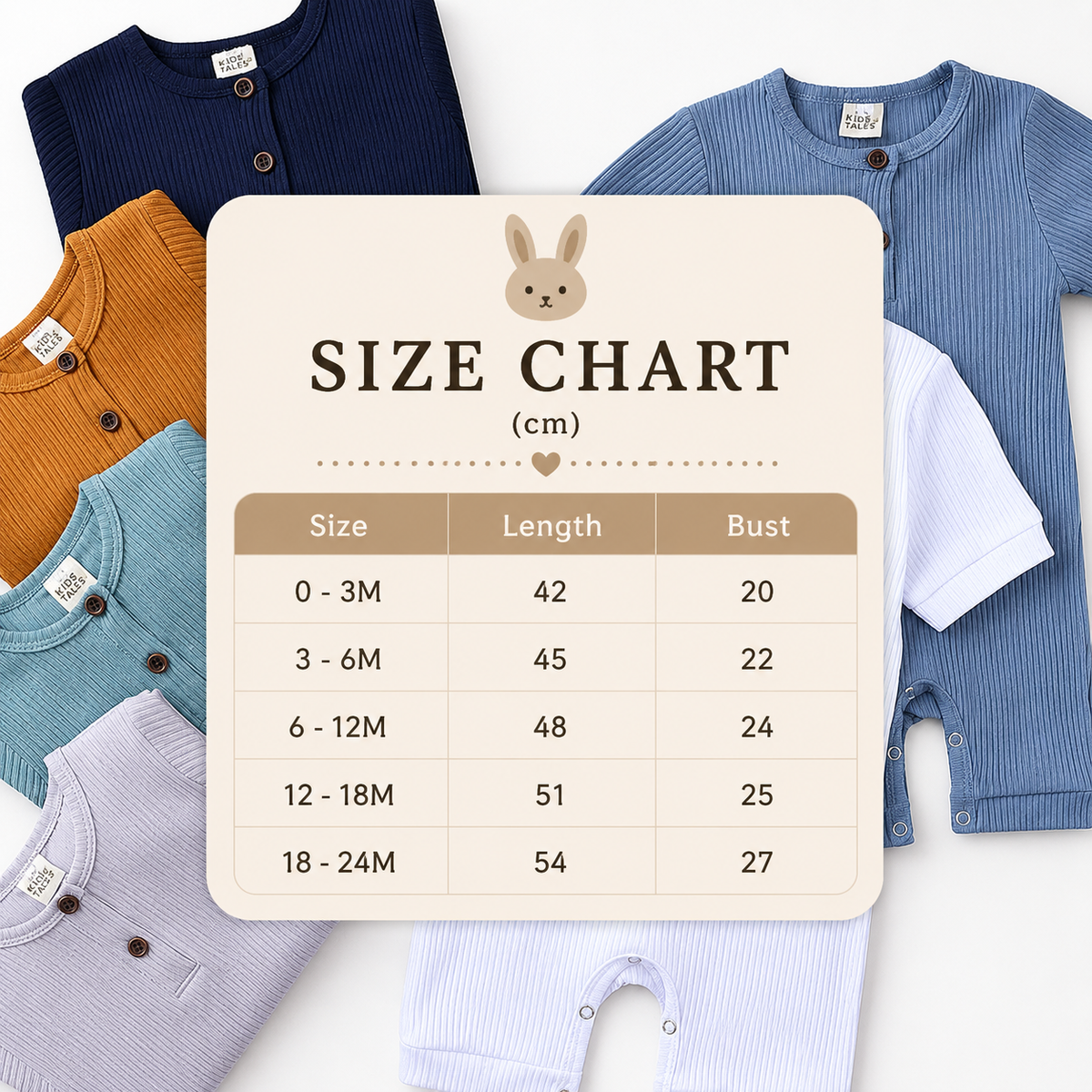 Size Guide - Basic Short Sleeve Playsuit