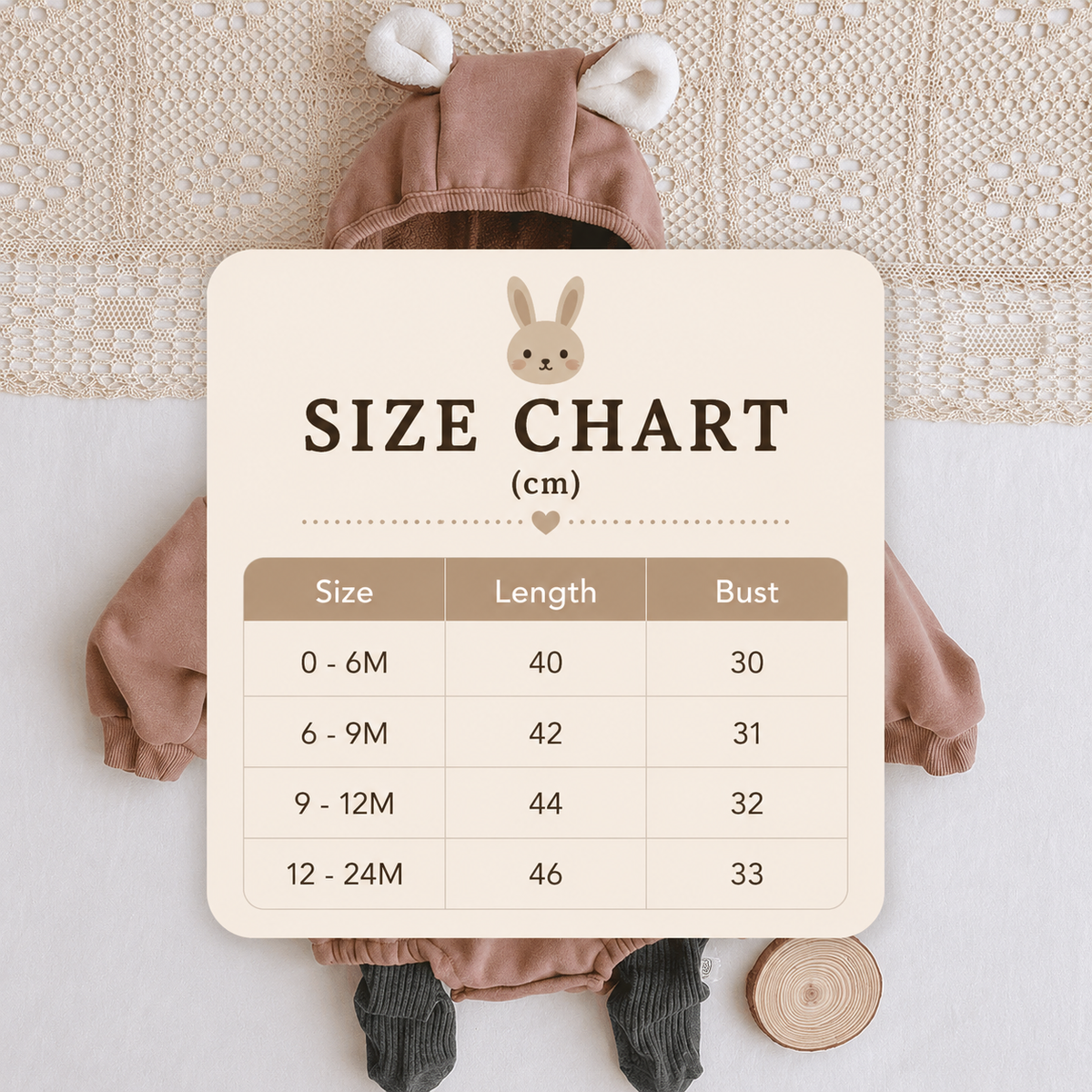 Size Guide - Bear With Me Romper With Bonnet