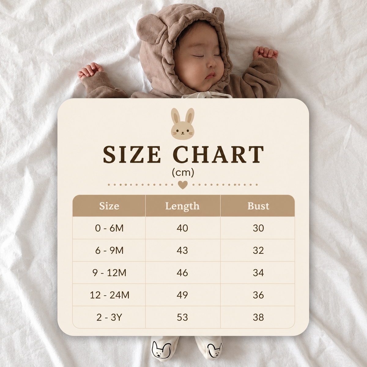 Size Guide - Bears Are Coming Sweater Onesie