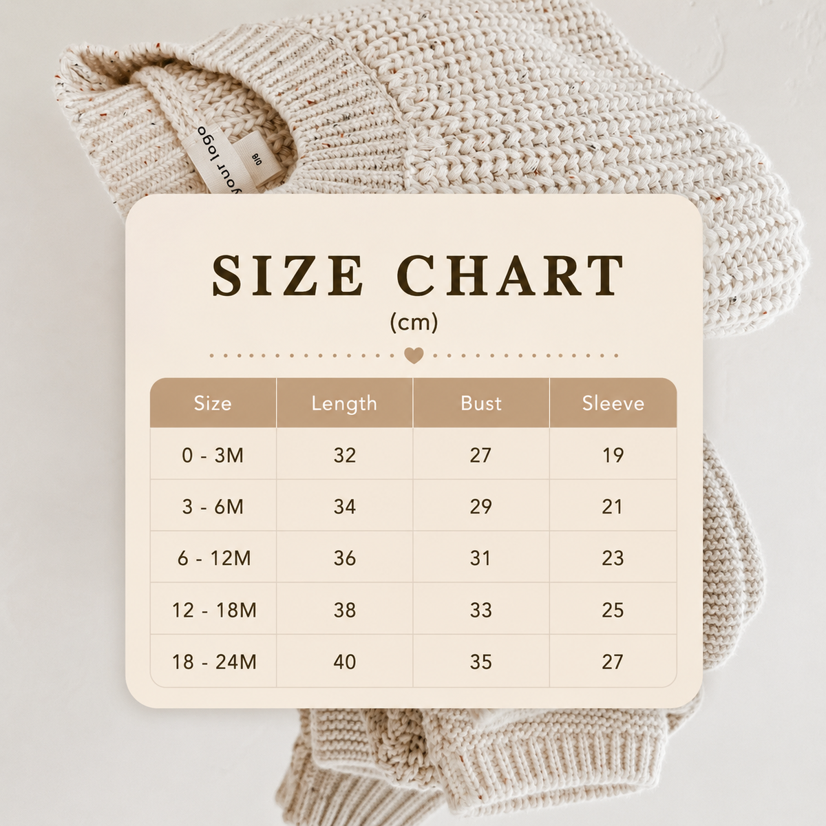 Size Guide - Colorful Speckled Knit Oversized Sweater