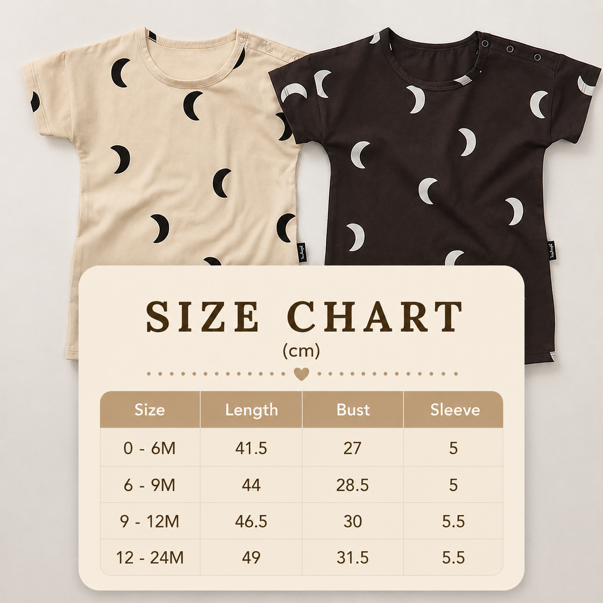 Size Guide - Crescent Moon Bodysuit