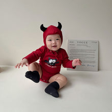 Load image into Gallery viewer, Little Devil&#39;s Romper and Horned Hat
