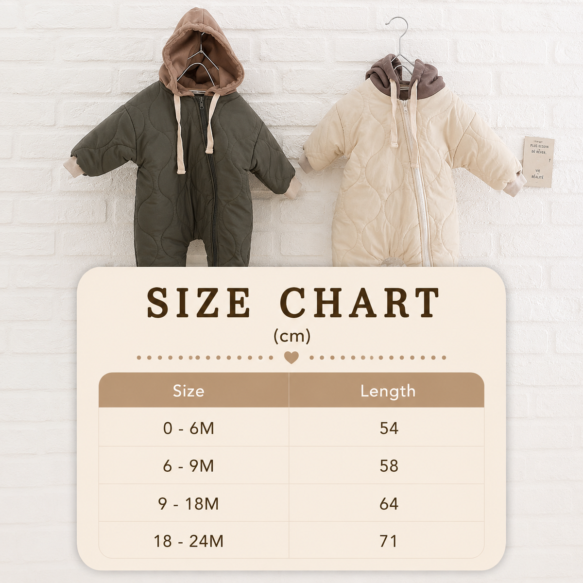 Size Guide - Eira Hooded Winter Jumpsuit