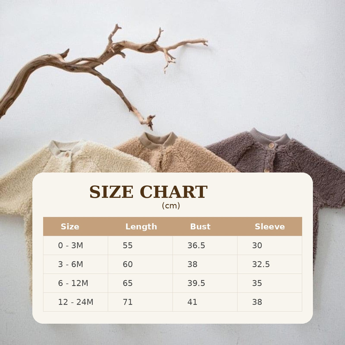 Size Guide - Furry Furry Teddy Romper with Hat