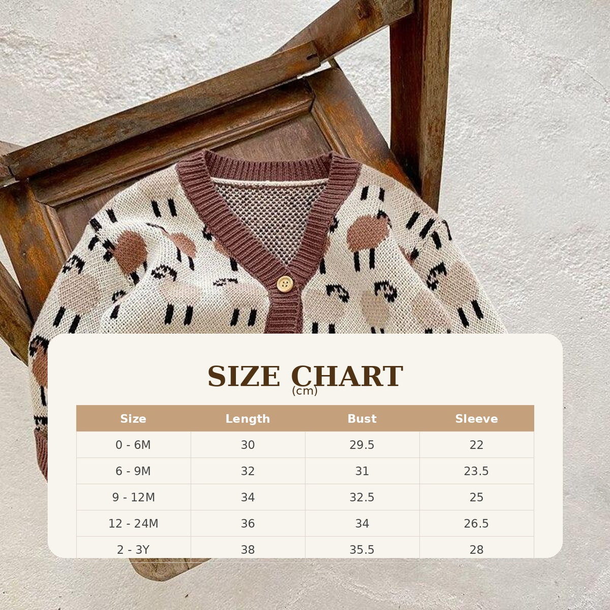 Size Guide - Herd Of Sheep Cardigan