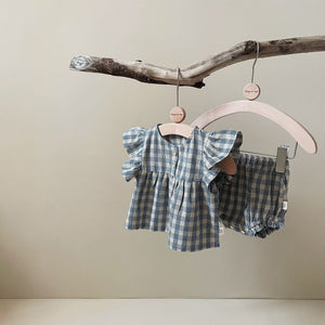 Plaid Ruffled Top With Bloomer
