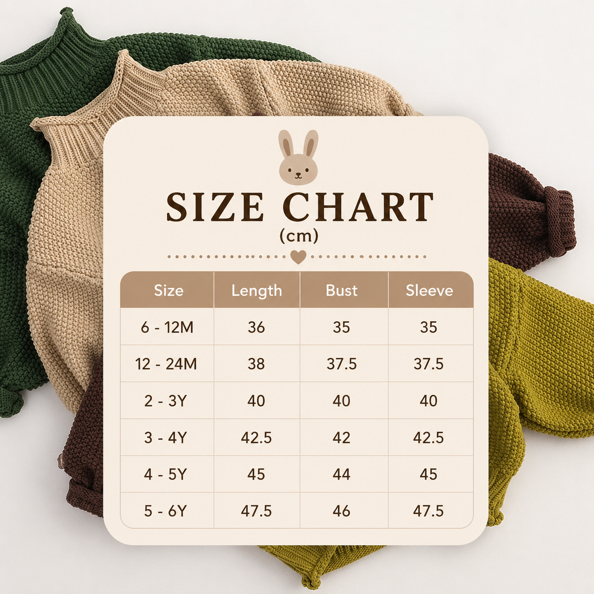 Size Guide - Knit Turtleneck Sweater