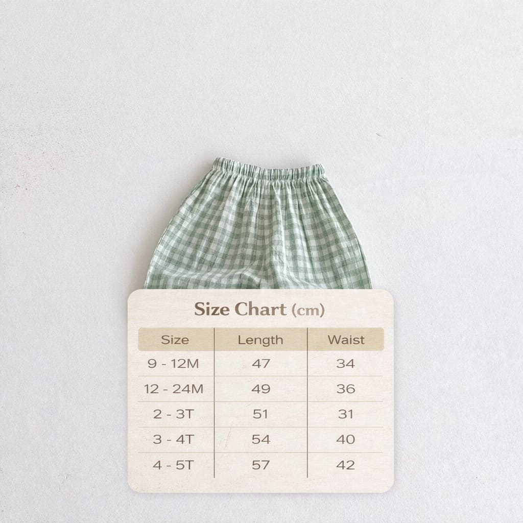 Size Guide - Linen Plaid Pants