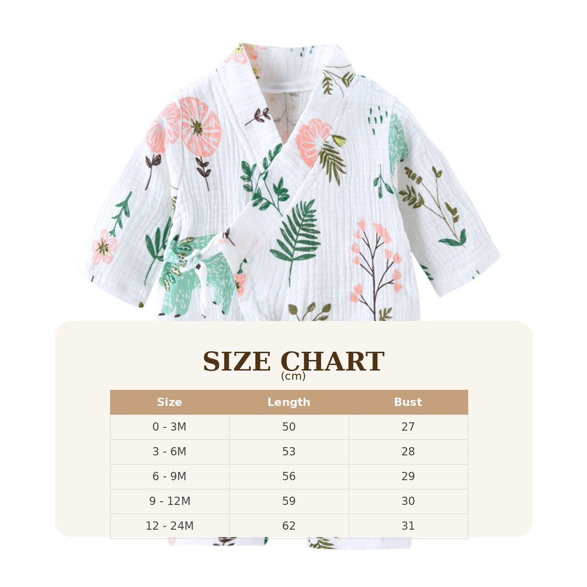 Size Guide - Summer Long Sleeve Kimono Romper