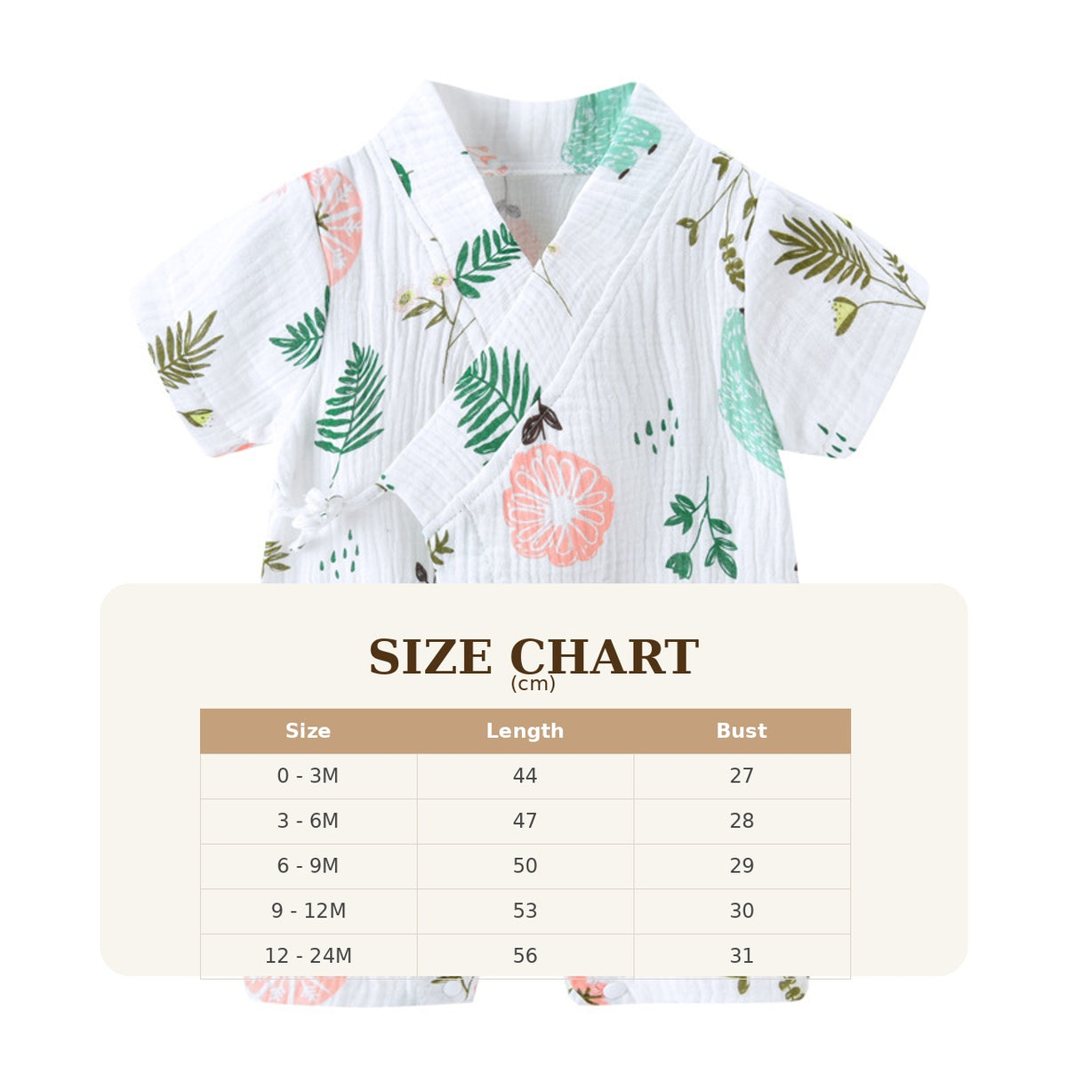 Size Guide - Summer Short Sleeve Kimono Romper