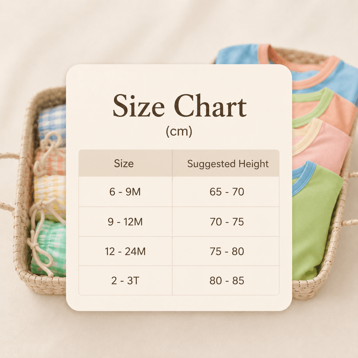 Size Guide - Sunny Gingham Set