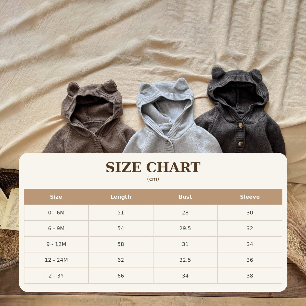 Size Guide - Little Cub Knit Romper