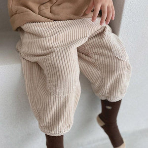 Corduroy Pull-On Knee Patched Pants
