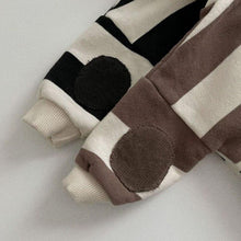 Load image into Gallery viewer, Hooded Striped Sweatshirt Onesie
