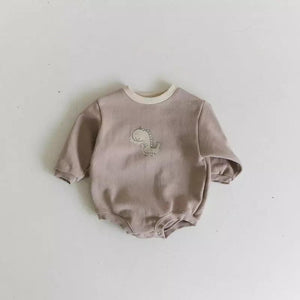 Baby Dino Sketch Sweatshirt Romper