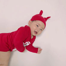 Load image into Gallery viewer, Tangy Ketchup Romper and Hat
