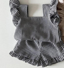 Load image into Gallery viewer, Checkered Ruffled Top and Bloomer
