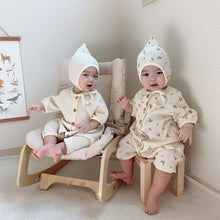 Load image into Gallery viewer, Round Neck Waffle Romper With Bonnet
