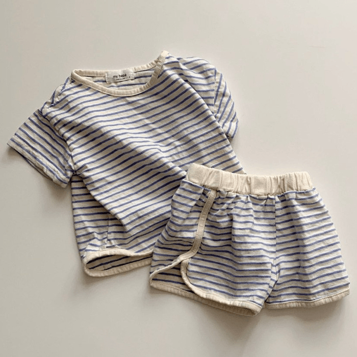 Basic Striped Top with Shorts