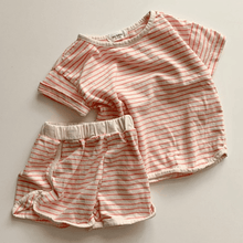 Load image into Gallery viewer, Basic Striped Top with Shorts
