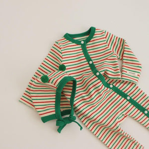 Candy Cane Playsuit with Hat