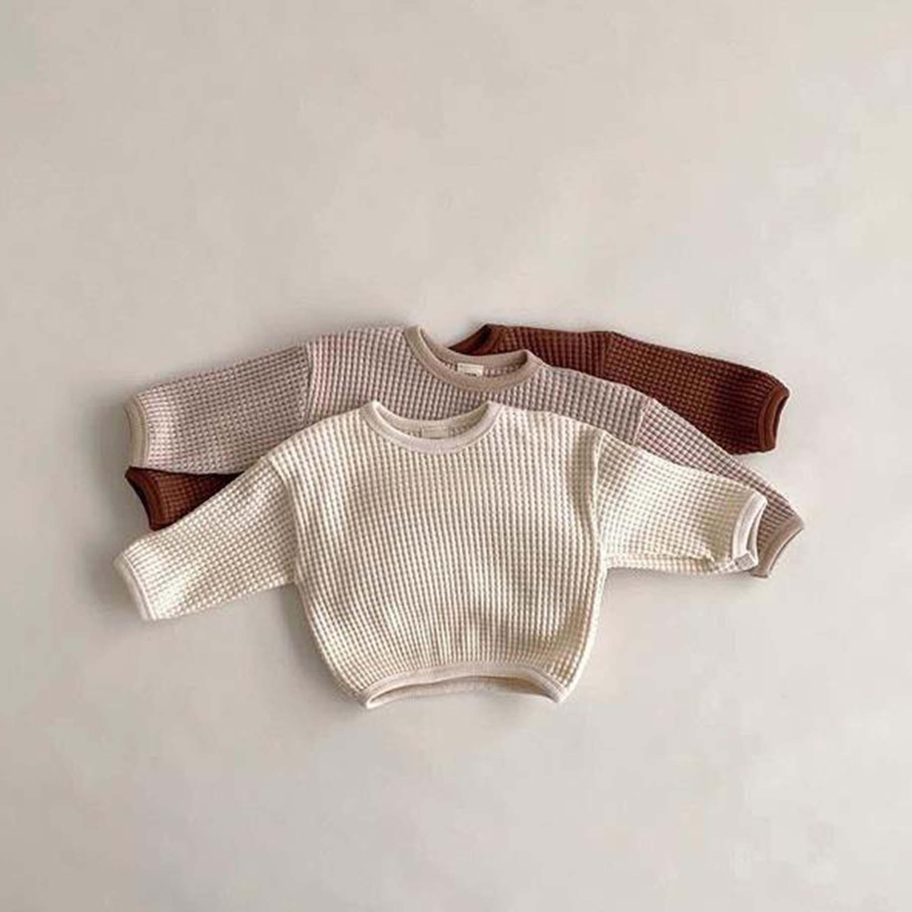 Long Sleeved Waffle Sweater