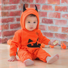 Load image into Gallery viewer, Pumpkin Hooded Halloween Jumpsuit
