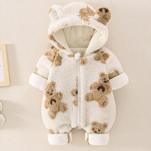Hooded Furry Teddy Romper