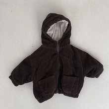 Load image into Gallery viewer, Corduroy hooded Zipper Jacket
