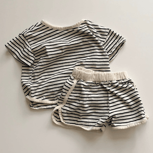 Basic Striped Top with Shorts