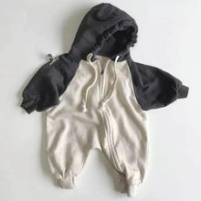 Load image into Gallery viewer, Color Block Hooded Romper (Fleece Lining)
