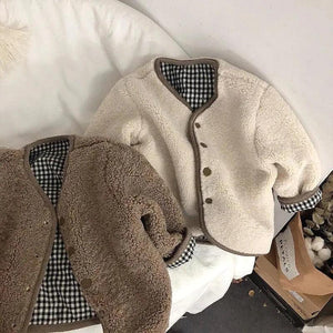 Reverse Checkered Woolen Jacket