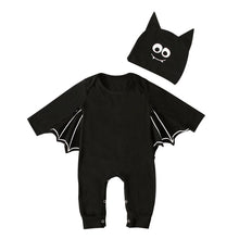 Load image into Gallery viewer, The Junior Bat Halloween Playsuit With Hat
