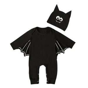 The Junior Bat Halloween Playsuit With Hat