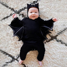 Load image into Gallery viewer, The Junior Bat Halloween Playsuit With Hat
