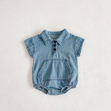 Load image into Gallery viewer, Baby Cotton Denim Shirt Romper
