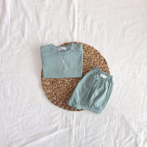 Pastel Short-Sleeved T-Shirt With Shorts