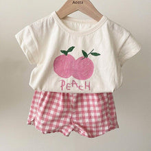 Load image into Gallery viewer, Fruitylicious T-Shirt With Plaid Shorts
