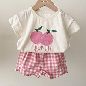 Fruitylicious T-Shirt With Plaid Shorts