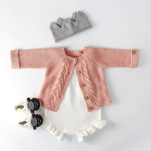 Knitted Sleeveless Romper with Cardigan