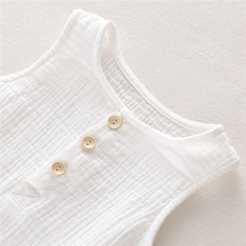 Solid Gauze Cotton Onesie