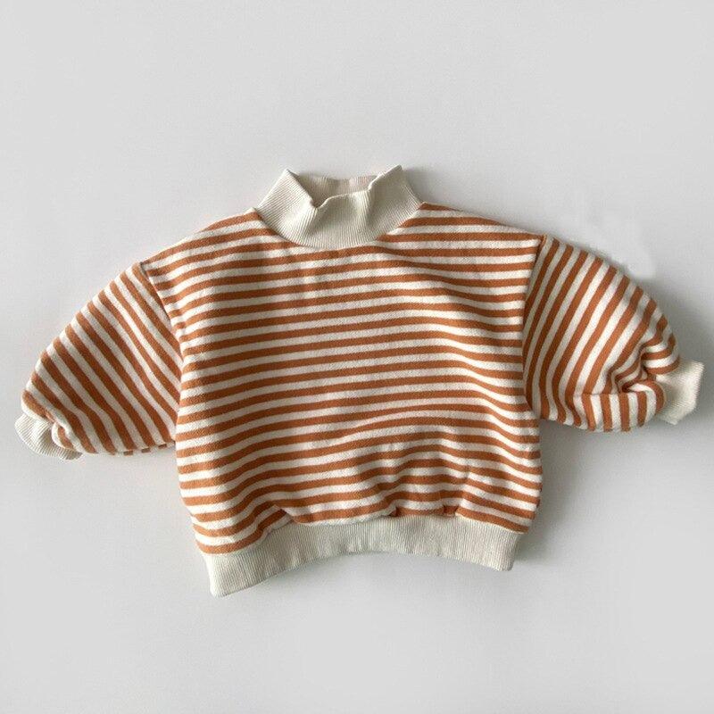 High Neck Striped Sweater